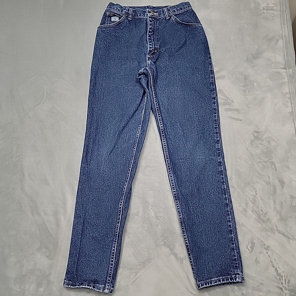 VTG Wrangler Jeans Womens 6 Blue High Rise Tapered Leg Mom Denim Western Retro